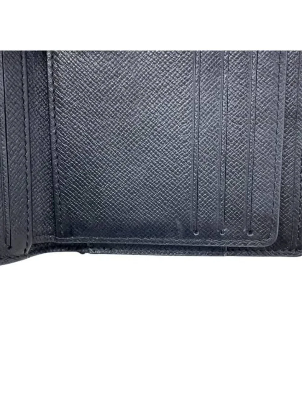 Celine Bifold Hook Wallet Gray Black Saluki Double Leather Simple